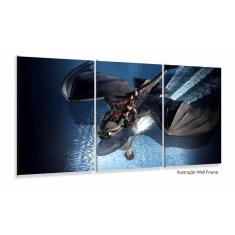 Quadro Decorativo Filme Como Treinar O Seu Dragao2 3 Peças
