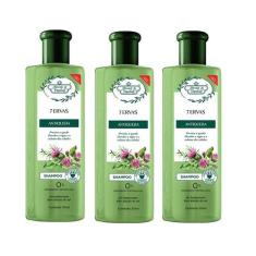 Kit 3Un Shampoo Antiqueda Sete Ervas Flores E Vegetais 300ml