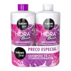 Kit Sos Hidratação Liso Extremo Shampoo e Condicionador Litrão Salon Line