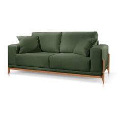 Sofá 2 Lugares Fixo Living Bellagio Veludo Verde 11 1,90m