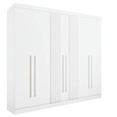 Guarda Roupa Casal 6 Portas 6 Gavetas - Da Vinci Plus Ripado-Branco - Móveis D`Doro