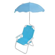 Cadeira de Praia Infantil Com Guarda-chuva, Gramado Dobrável Ao Ar Livre e Cadeira de Acampamento, Cadeira Guarda-chuva Infantil Portátil para Praia, Acampamento, Piscina,