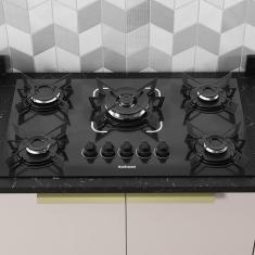 Cooktop Electra 5 Bocas Tripla Chama Preto Bivolt 
