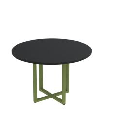 Mesa de Reunião Redonda 100cm Mrr1100p25tub Preto/Verde Miró