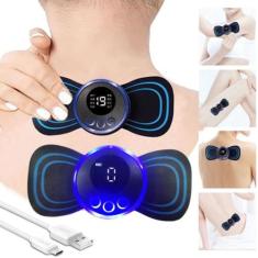Mini Massageador Elétrico Portátil Cervical EMS Alivia Dores Corpo Pes