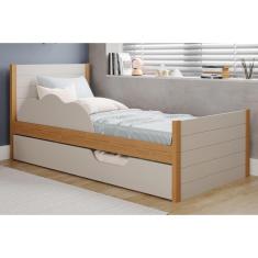 Cama Solteiro Elza c/ Auxiliar Nature/Off White - Cimol