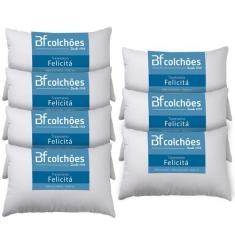 Kit 7 Travesseiro Fibra Siliconada Antialérgico 45x65cm BF Colchões, B