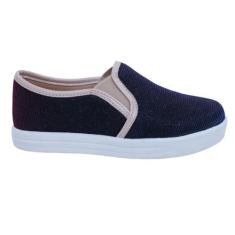 Tênis Slip On Infantil  Glitter Calce Fácil Confortável - Klicpé, Azul