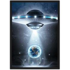 Quadro Decorativo Disco Voador Extraterrestre Ovnis Decorações Com Mol