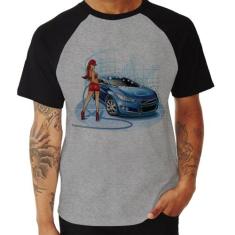 Camiseta Raglan Lava Jato Garota - Foca na Moda, Cinza, Preto, M