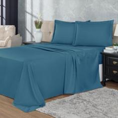 Jogo de Lençol Basic Aba Americana MicroPercal 300 fios Casal 4 Peças 