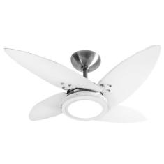 Ventilador LED Roma Alumínio Escovado 4 Pás Brancas 220V - CasaH, 220V