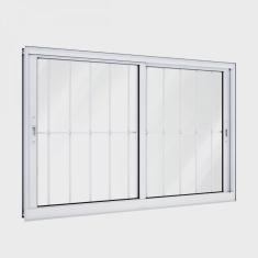 Janela de Alumínio de Correr 100x150cm 2 Folhas com Grade Lucasa