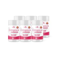 Kit Com 6 - Colágeno Hidrolisado + Ácido Hialurônico + Coenzima Q10 + Biotina 60 Cáps 500mg