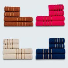 Jogo De Toalhas 16 P Coleo Montreal 100% Algodo Mr+rs+bg+az - Toalhas 