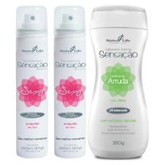 Kit 2 Desodorante Íntimo Sexy Morango com Chantilly + 1 Sabonete Íntim