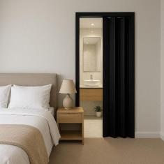 Porta Sanfonada Pvc 0,60x2,10m Multilit Preta - Plasflex