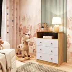Cômoda Infantil 3 Gavetas 100% Mdf Smim New - Móveis Peroba
