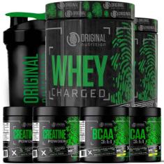 Kit 2x Whey Protein Charged + 2x Creatina + 2x Bcaa + Shaker - Esparta
