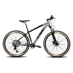 Bike Aro 29 MTB KSW XLT100 Cassete 12 Vel Freio Hidráulico, Cinza degr