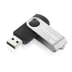 Pen Drive Twist 8GB USB Leitura 10MB/s e Gravação 3MB/s Preto Multilaser- PD587 PD587