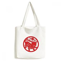 Bolsa de lona com estampa de tigre animal do zodíaco chinês, bolsa de compras, bolsa casual