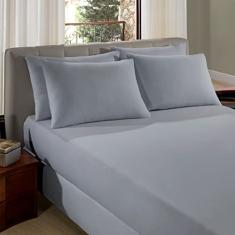 Lençol Casal com Elastico em Malha 100% Algodão Avulso - Aluminio