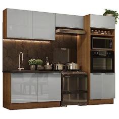 Cozinha Completa Madesa Lux 270001 com Armário e Balcão - Rustic/Cinza