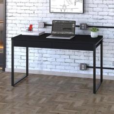 Mesa De Escritório Kuadra 2 Gv Preta 120 Cm
