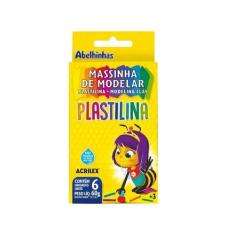 Estojo Massinha de Modelar Plastilina Acrilex 6 cores 90 g