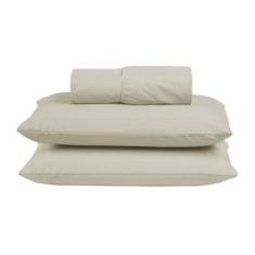 Jogo de Cama Box King Size 03 peças 100% Algodão Lençol Liso Percal 30