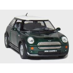 Miniatura Mini Cooper S Escala 1/28 Metal Kinsmart á Fricção(Verde) - 