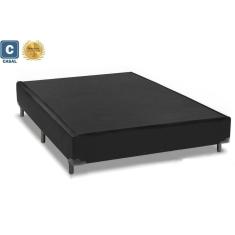 Base Box Viúva Belos Sonhos Sintético Preto 40x128x188