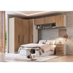 Guarda Roupa Modulado Casal 9 Peças 100% Mdf Requinte+ Móveis Castro Duna Line/Macadâmia