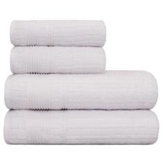 Jogo Toalha De Banho 4 Peças Sonata Fio Penteado Appel Branco