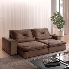 Sofá 3 Lugares Noruega Retrátil-reclinável Europa Estofados Marrom