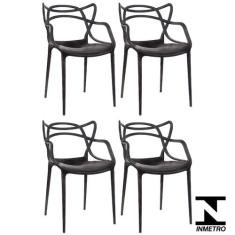Kit 4 Cadeiras Allegra Preta - Garden Life
