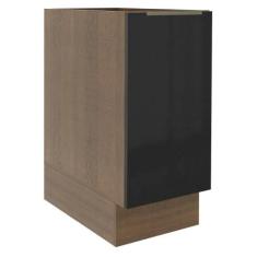 Balcão Madesa Lux 35 cm 1 Porta Rustic e Preto