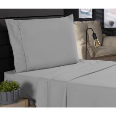 Jogo de Cama Classic Solteiro Percal 400 Fios Ponto Palito 03 Peças