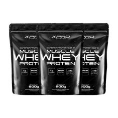 Kit 3x Whey Muscle Protein 900g - Xpro Nutrition, Baunilha + Chocolate