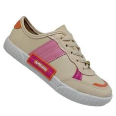 Tênis Molekinha 2544.208 Menina - Creme/Rosa-Feminino
