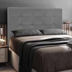 Cabeceira Casal Cama Box 140cm para Quarto Luna Suede Cnza M11 - D'Ros
