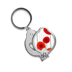 Cortador de unhas de dedo abstrato com flores e círculo vermelho, tesoura de aço inoxidável