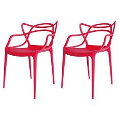 Kit 02 Cadeiras Decorativa Amsterdam Vermelho - Facthus