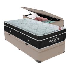 Cama Box Baú Solteiro Colchão Ortobom Elegant Mola Ensacada