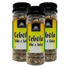 Kit 3 Cebola Alho E Salsa Tempero Natural Kampo De Ervas 40G Cada