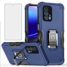 Asuwish Capa de celular para Motorola Edge 20 Pro 5G com protetor de tela de vidro temperado e suporte de anel fino com suporte híbrido rígido acessórios para celular Moto Edge20Pro XT2153-1 feminino
