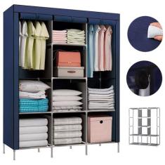 Guarda Roupas Armário Dobrável Organizador Multiuso Azul - Kadê