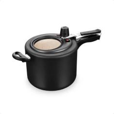 Panela de Pressão Preto Visor de Vidro Superior 4,5L de Alumínio com A