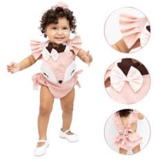 Fantasia Bebê Mesversário Menina Cervo Festa Bosque Encantado - colori